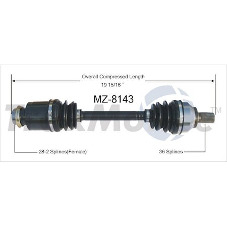 Surtrack Axle Cv Axle Shaft, Mz-8143 MZ-8143